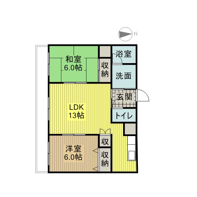 AMライフ21(2LDK/2階)の間取り写真