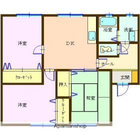 レジデンシャル筑後(3DK/2階)の間取り写真