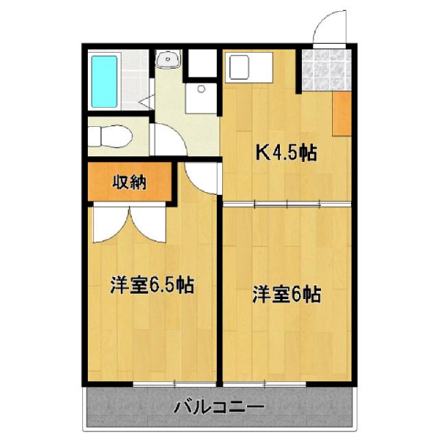 レジデンス田中(2DK/2階)の間取り写真