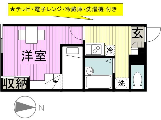 レオパレスチャムプレイス(1K/2階)の間取り写真