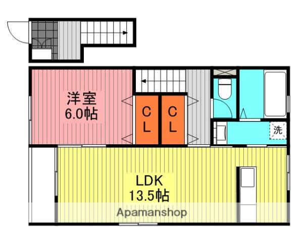 コーポNOAH A棟(1LDK/2階)の間取り写真