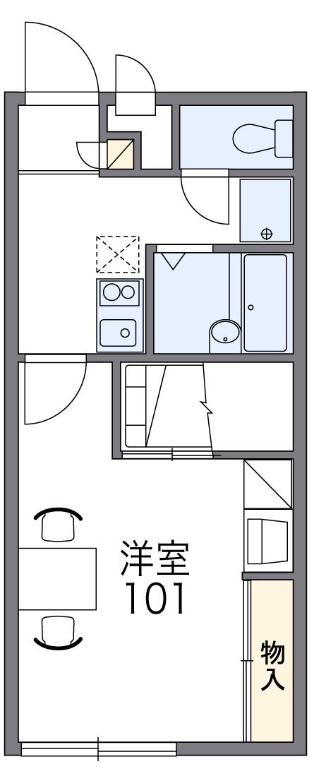 レオパレスチャムフィールド(1K/2階)の間取り写真