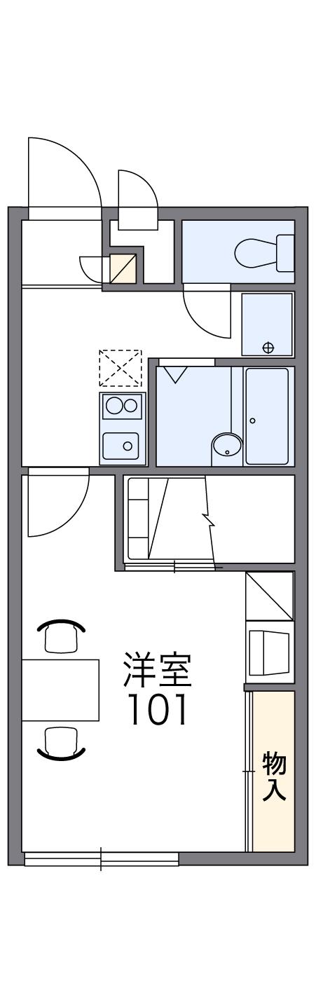 レオパレスチャムフィールド(1K/2階)の間取り写真