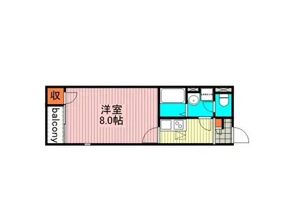 レオネクストソラーナ西牟田(1K/2階)の間取り写真