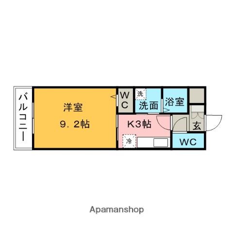 アイビーコート弐番館(1K/2階)の間取り写真