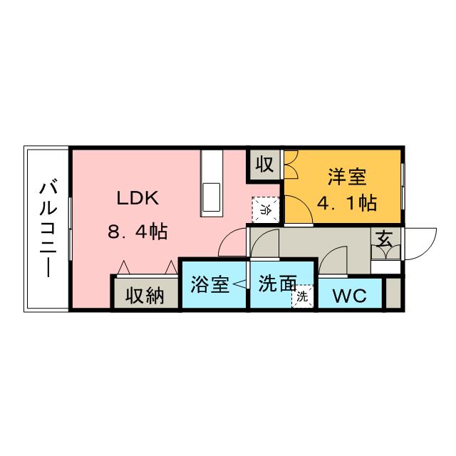 リバティー O(1LDK/2階)の間取り写真