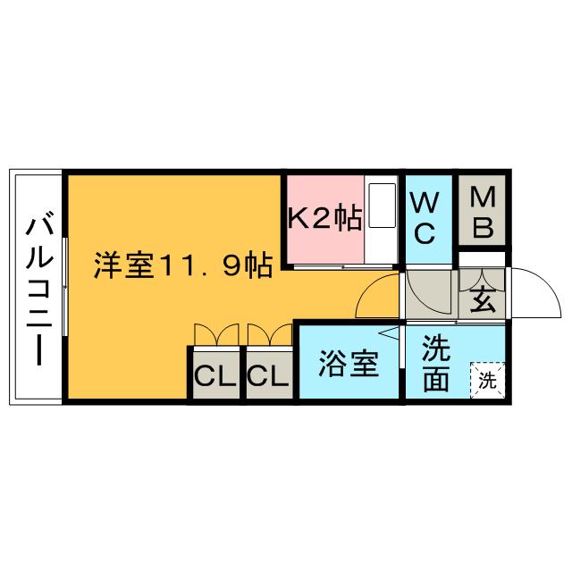 グレース(1K/1階)の間取り写真