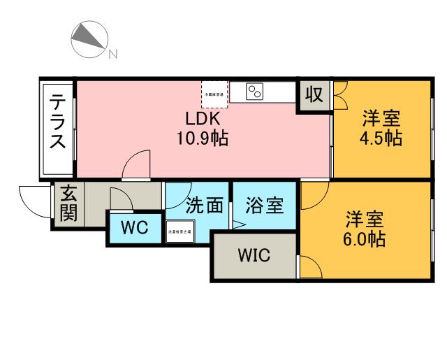 エムズプラザ(2LDK/1階)の間取り写真