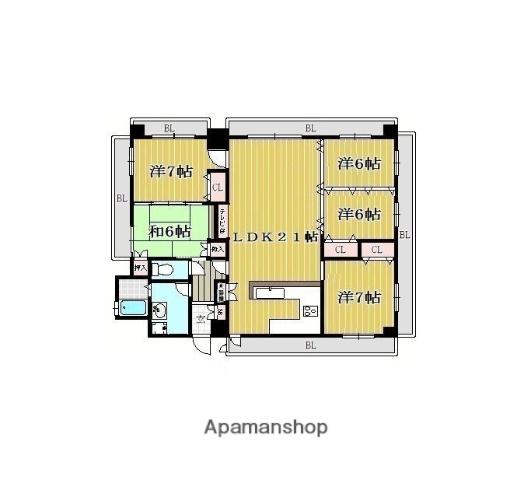 サバーブ百道(5LDK/2階)の間取り写真