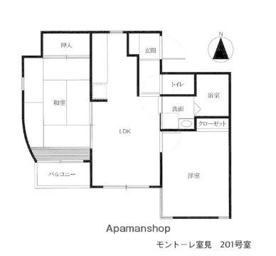 モントーレ室見(2LDK/2階)の間取り写真