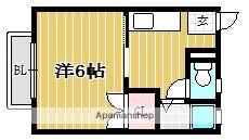 ハイツ南片江(1K/1階)の間取り写真