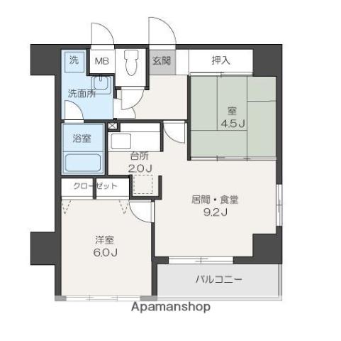 メルクリオけやき通(2LDK/12階)の間取り写真