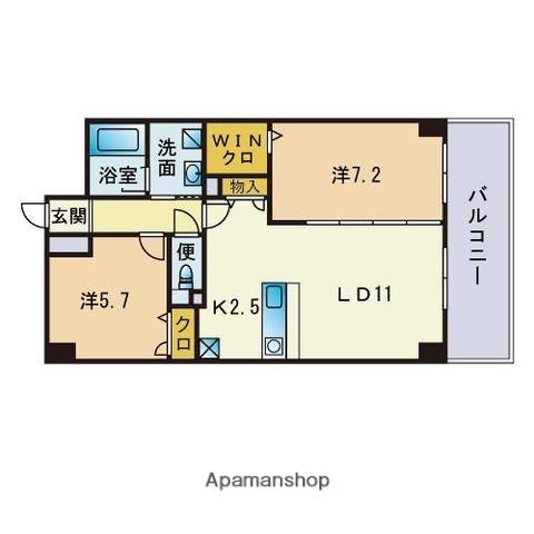 アーバス大手門(2LDK/4階)の間取り写真