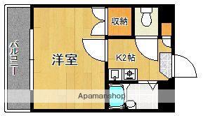 カザリヤハイツ西公園(1K/2階)の間取り写真