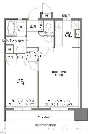 アクタス博多Vタワー 1番館(1LDK/13階)の間取り写真