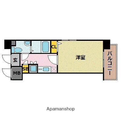 ダイナコートエスタディオ博多(1K/11階)の間取り写真