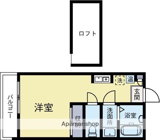 オークヴィラメゾン室見(ワンルーム/2階)の間取り写真