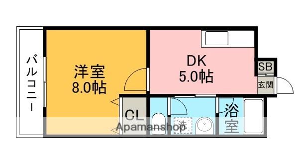 第二高宮台ハイツ(1DK/2階)の間取り写真