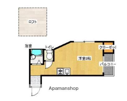 筑肥線 姪浜駅 徒歩5分 2階建 築27年(ワンルーム/1階)の間取り写真