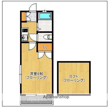 アップルトゥリー(1K/2階)の間取り写真