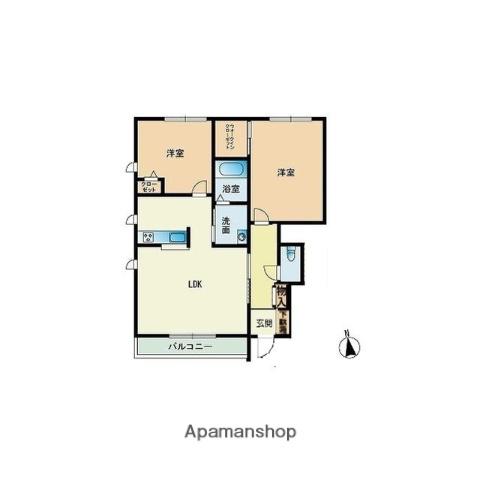 シャーメゾン室見(2LDK/1階)の間取り写真