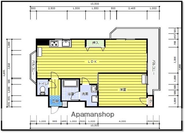 セントラルJ4(1LDK/4階)の間取り写真