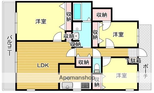 スパシオ・コモド平尾(3LDK/4階)の間取り写真