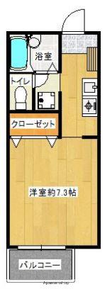 フォブール田村(ワンルーム/1階)の間取り写真