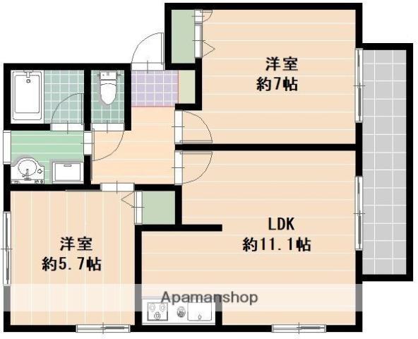 アイコーポ内野(2LDK/2階)の間取り写真