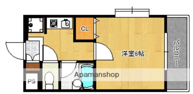 フォルム六本松九大西(1K/2階)の間取り写真