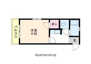 エルベ昭代Ⅵ(1DK/4階)の間取り写真