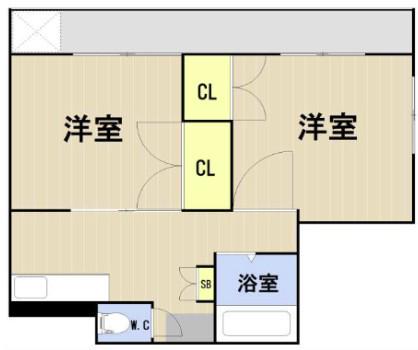 YGビル(2K/2階)の間取り写真