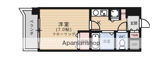 ライオンズマンション平尾第2(1K/5階)の間取り写真