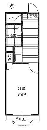 セントラルコート駅南(1K/2階)の間取り写真