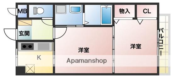 パレ・サンパティーク(2K/3階)の間取り写真