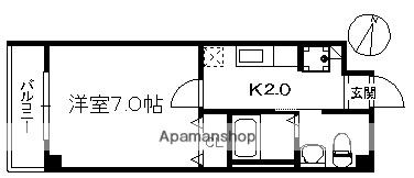アリエスTAKATORI(1K/2階)の間取り写真