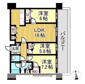 リベーラガーデン・マリナタワー(3LDK/25階)の間取り写真