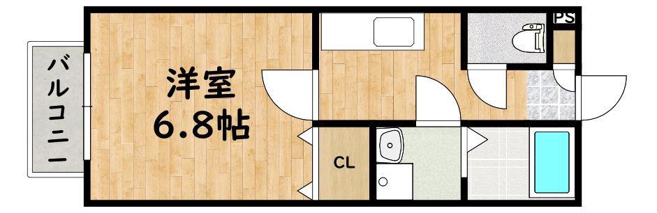 イルティモーネ(1K/1階)の間取り写真