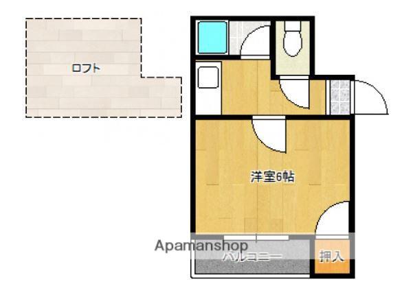 ベル西新(1K/2階)の間取り写真