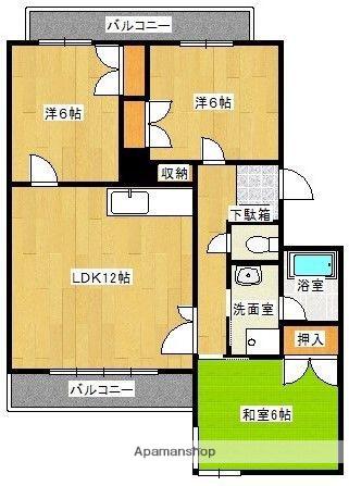 マンションA(3LDK/2階)の間取り写真