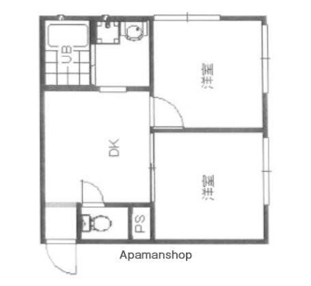 フォアサイト飯倉(2DK/1階)の間取り写真