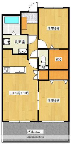 レスポアール・三和(2LDK/3階)の間取り写真
