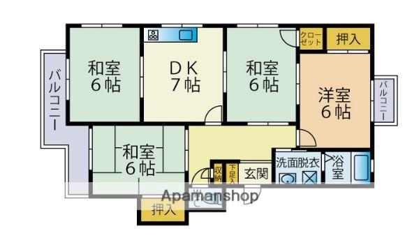 メゾン八木(4DK/3階)の間取り写真