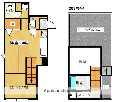 MAISONETIC あかつき(ワンルーム/2階)の間取り写真