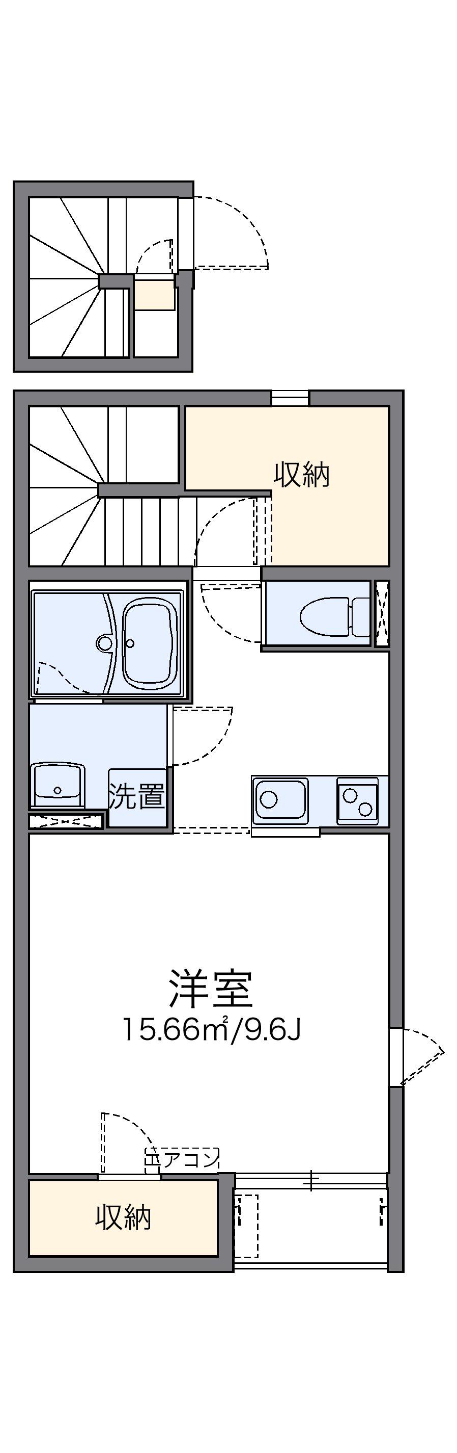 レオネクストT&E(1K/2階)の間取り写真