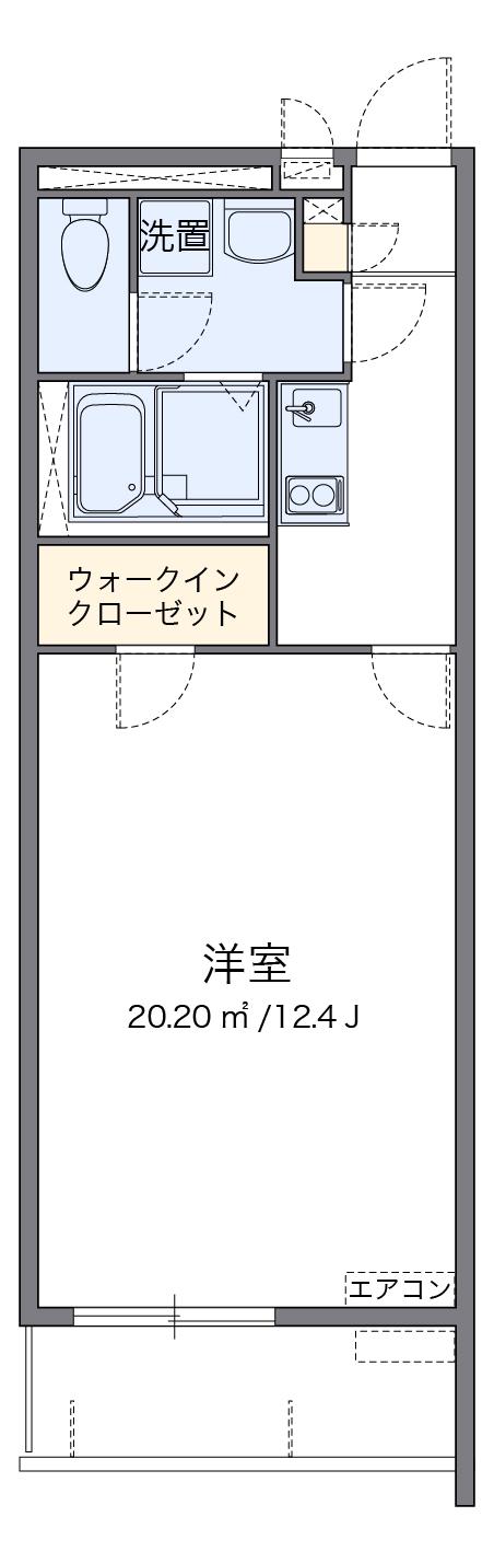 クレイノコンフォルト(1K/2階)の間取り写真