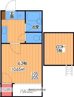 アーバンハイツⅢ(1K/1階)の間取り写真