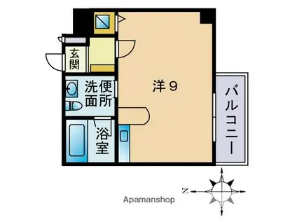 ジョイナス別府(ワンルーム/3階)の間取り写真