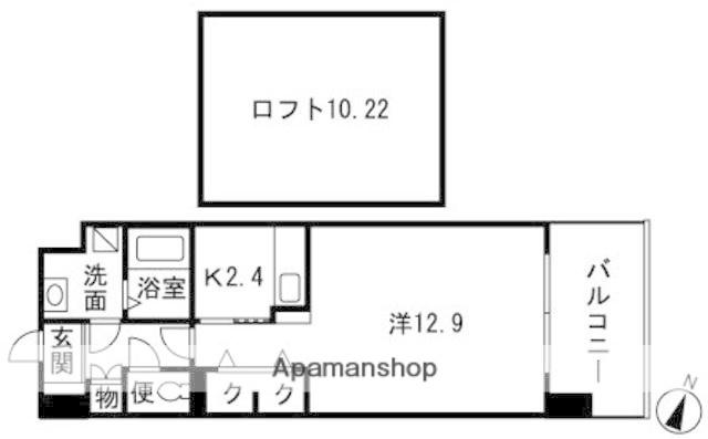 エスティメゾン薬院(1K/15階)の間取り写真