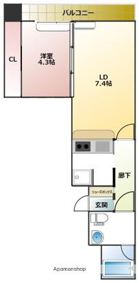 西新テングッドシティ SAVOY(1LDK/8階)の間取り写真